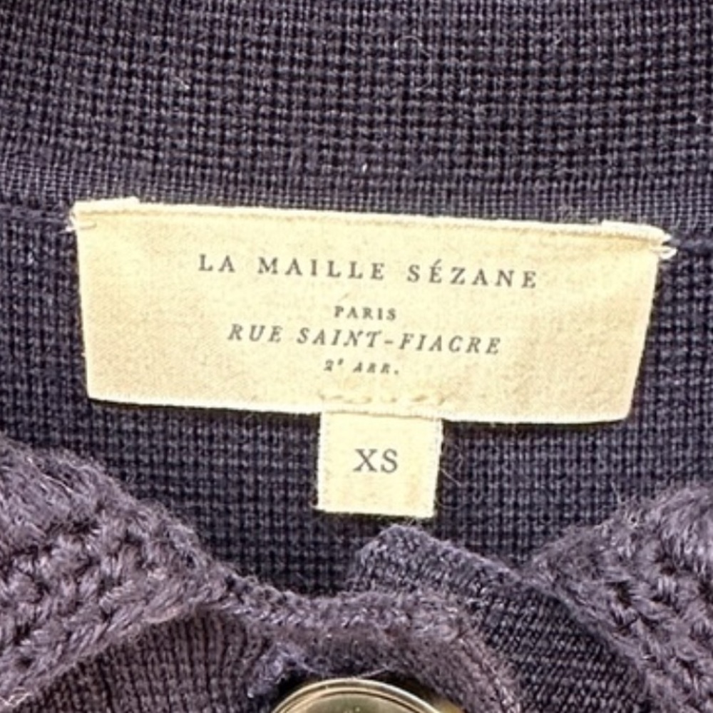 š«š¦Sezane BETTY CARDIGAN in NAVY CROCHET Women's sweater Jacket - Picture 10 of 16